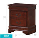 Glory Furniture LouisPhillipe G2100-N Nightstand , Cherry G2100-N