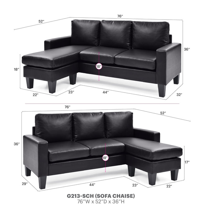 Glory Furniture Jenna Sofa Chaise
