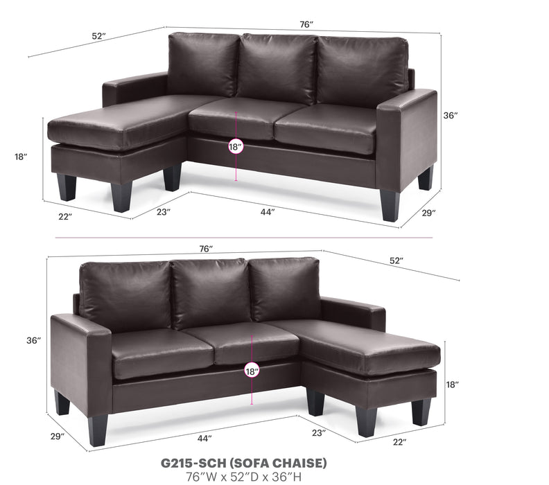 Glory Furniture Jenna G213-17-SCH Sofa Chaise 
