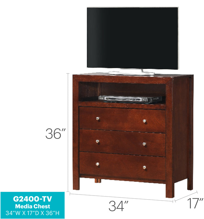 Glory Furniture Burlington G2400-TV Media Chest , Cherry G2400-TV