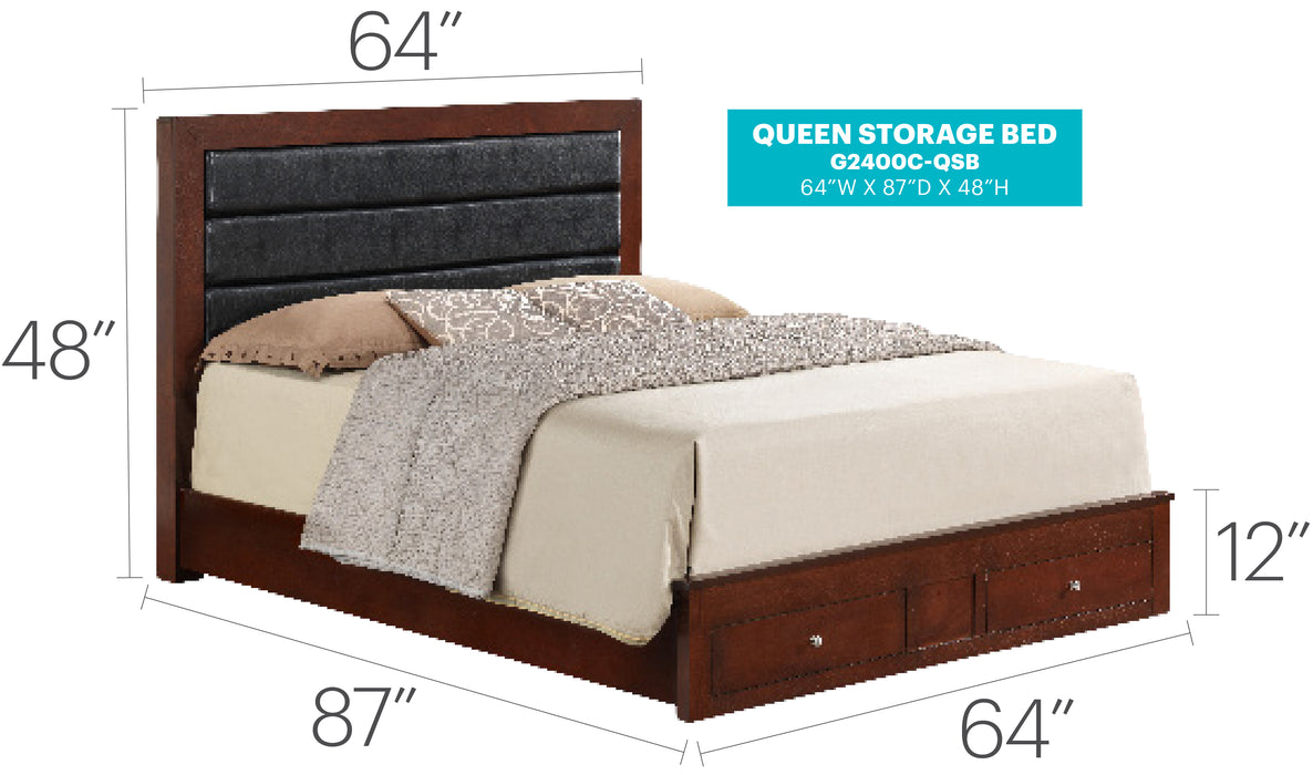 Glory Furniture Burlington G2400C-QSB Queen Storage Bed , Cherry G2400C-QSB
