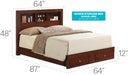 Glory Furniture Burlington G2400D-QSB2 Queen Storage Bed , Cherry G2400D-QSB2