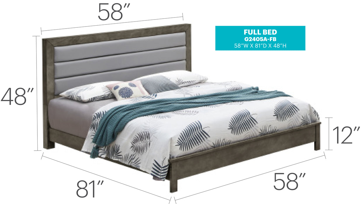 Glory Furniture Burlington G2405A-FB Full Bed , GrayG2405A-FB