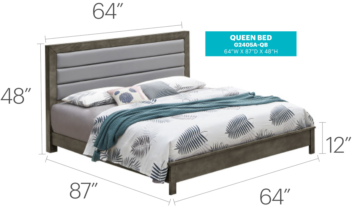 Glory Furniture Burlington G2405A-QB Queen Bed , GrayG2405A-QB
