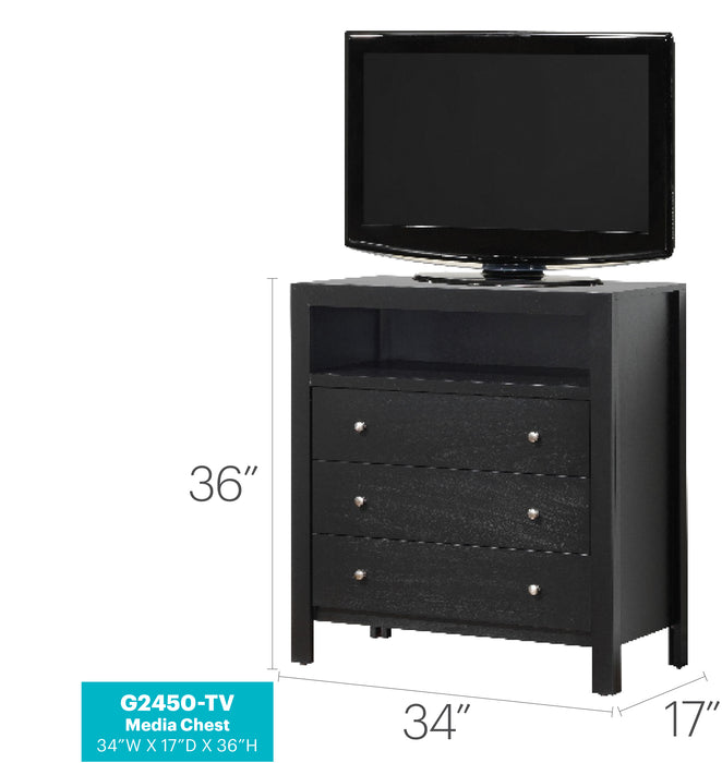 Glory Furniture Burlington G2450-TV Media Chest , Black G2450-TV
