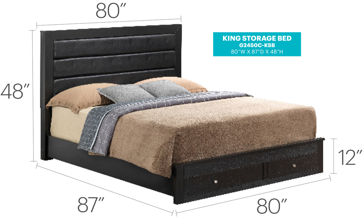 Glory Furniture Burlington G2450C-SB Storage Bed Black