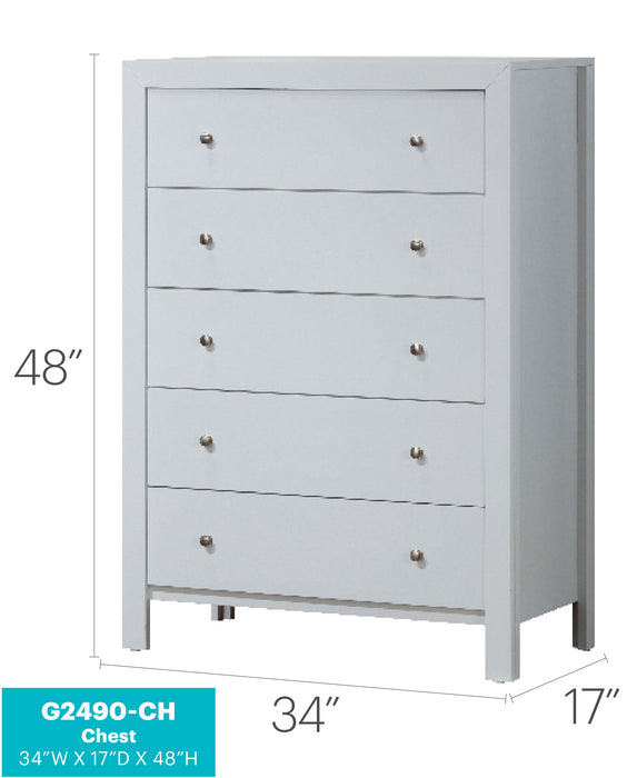 Glory Furniture Burlington G2490-CH Chest , White G2490-CH