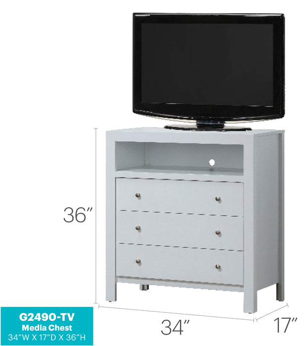 Glory Furniture Burlington G2490-TV Media Chest , White G2490-TV