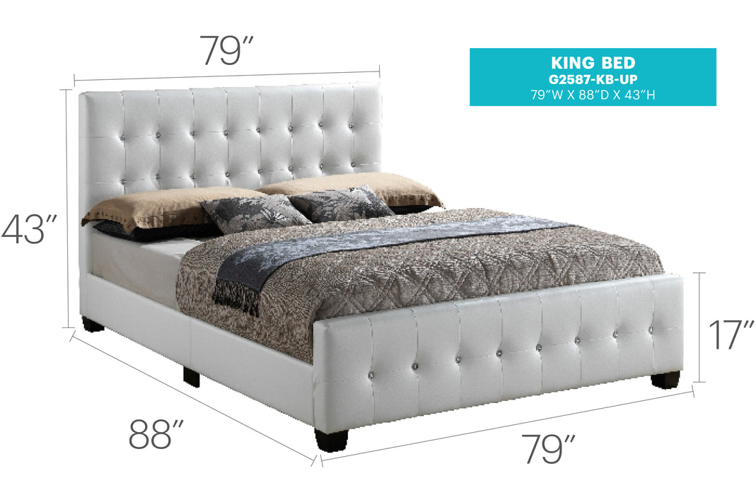 Diamond Bed White By Glory Furniture