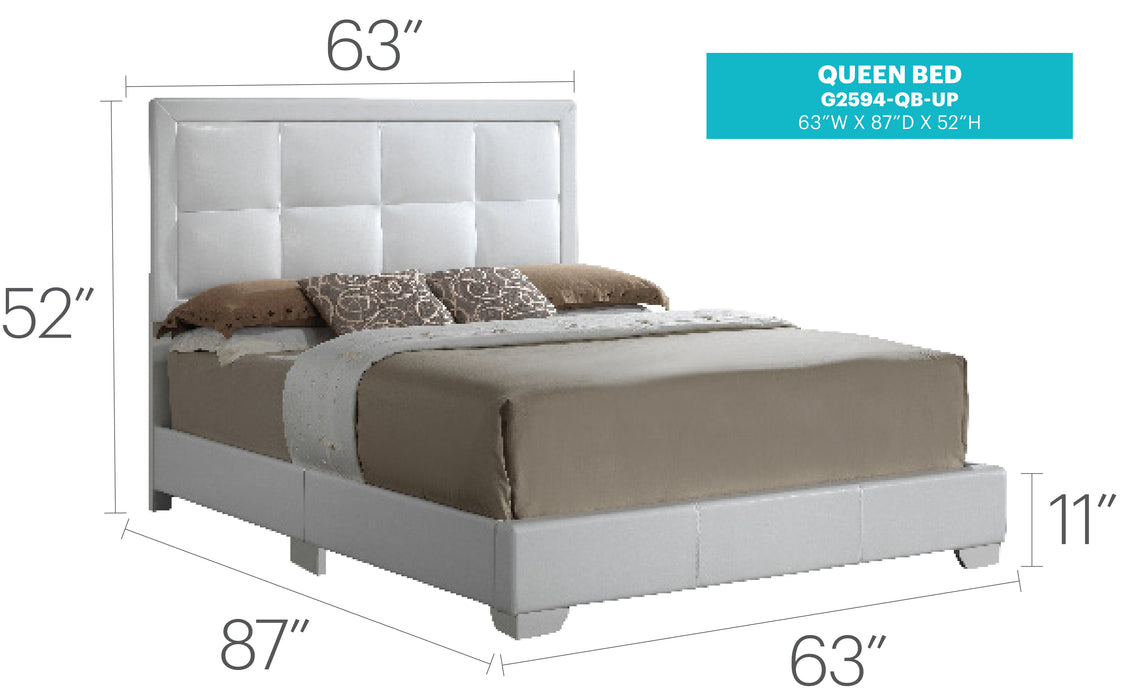 Panello Bed White By Glory Furniture 