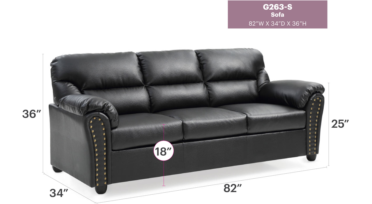 Glory Furniture Olney G263-S Sofa , Black G263-S