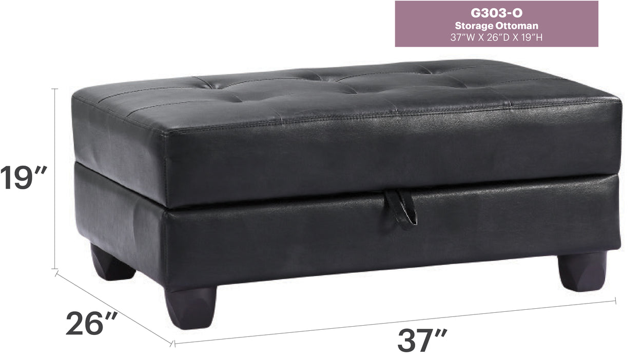 Glory Furniture Revere G303-O Ottoman , Black G303-O
