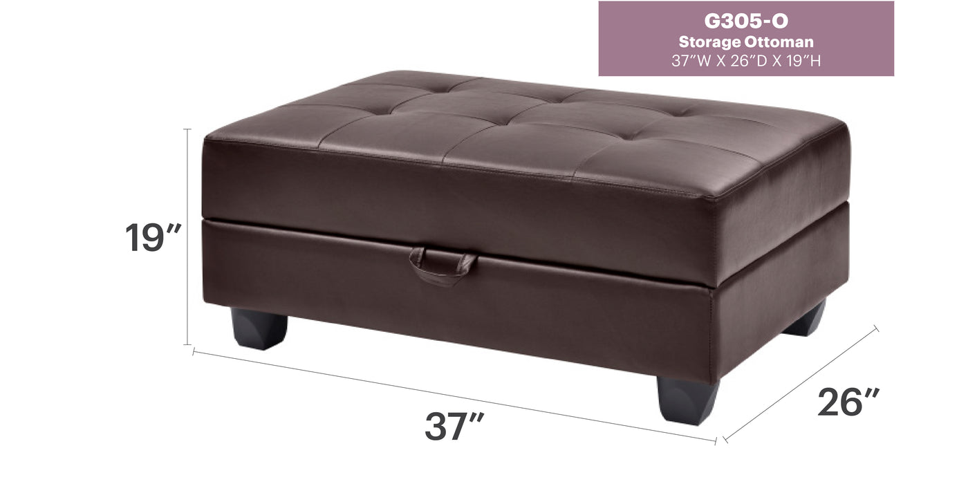 Glory Furniture Revere G305-O Ottoman , Cappuccino G305-O