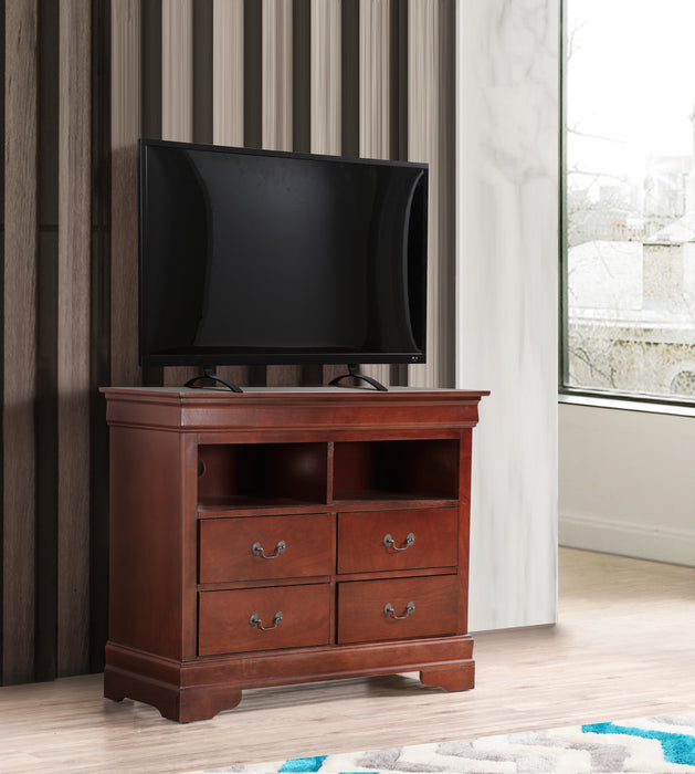 Glory Furniture Louis Phillipe G3100-TV Media Chest , Cherry G3100-TV