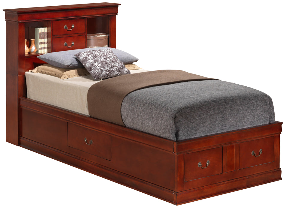 Louis Phillipe Storage Bed Cherry By Glory Furniture 
