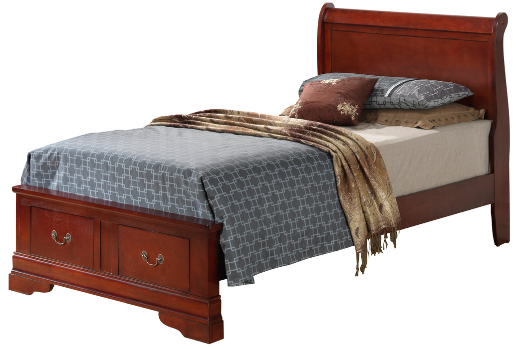 Louis Phillipe G3100D Storage Bed Cherry By Glory Furniture