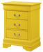 Glory Furniture Louis Phillipe G3102-3N 3 Drawer Nightstand , Yellow G3102-3N