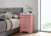 Glory Furniture Louis Phillipe G3104-3N 3 Drawer Nightstand , Pink G3104-3N