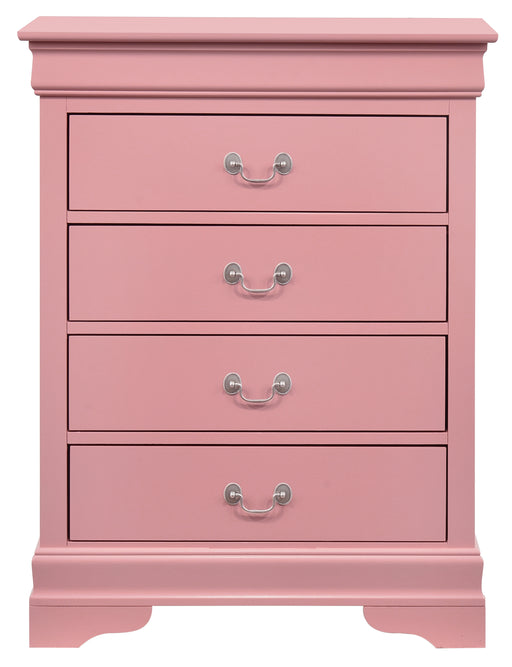 Glory Furniture Louis Phillipe G3104-BC 4 Drawer Chest , Pink G3104-BC
