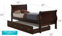 Louis Phillipe Trundle Bed Cappuccino G3125G By Glory Furniture 