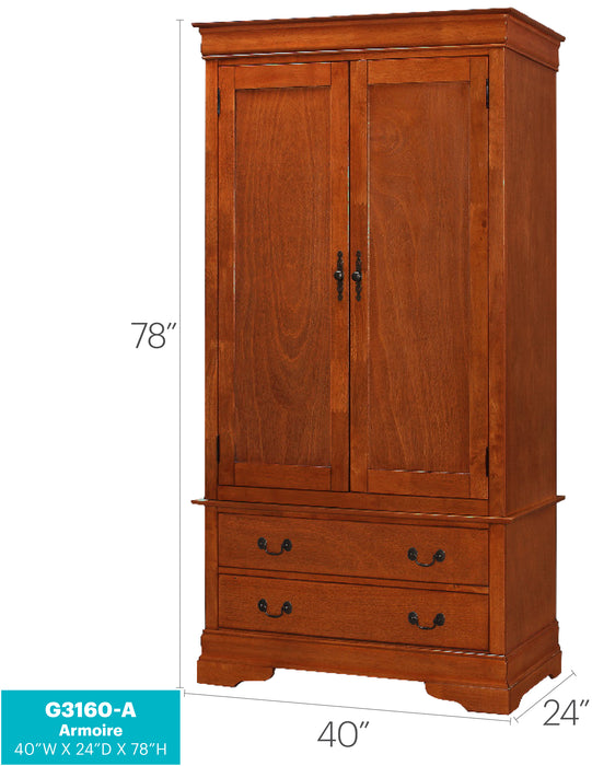 Glory Furniture Louis Phillipe G3160-A Armoire , Oak G3160-A