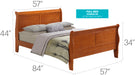 Glory Furniture Louis Phillipe G3160A-Bed Oak 