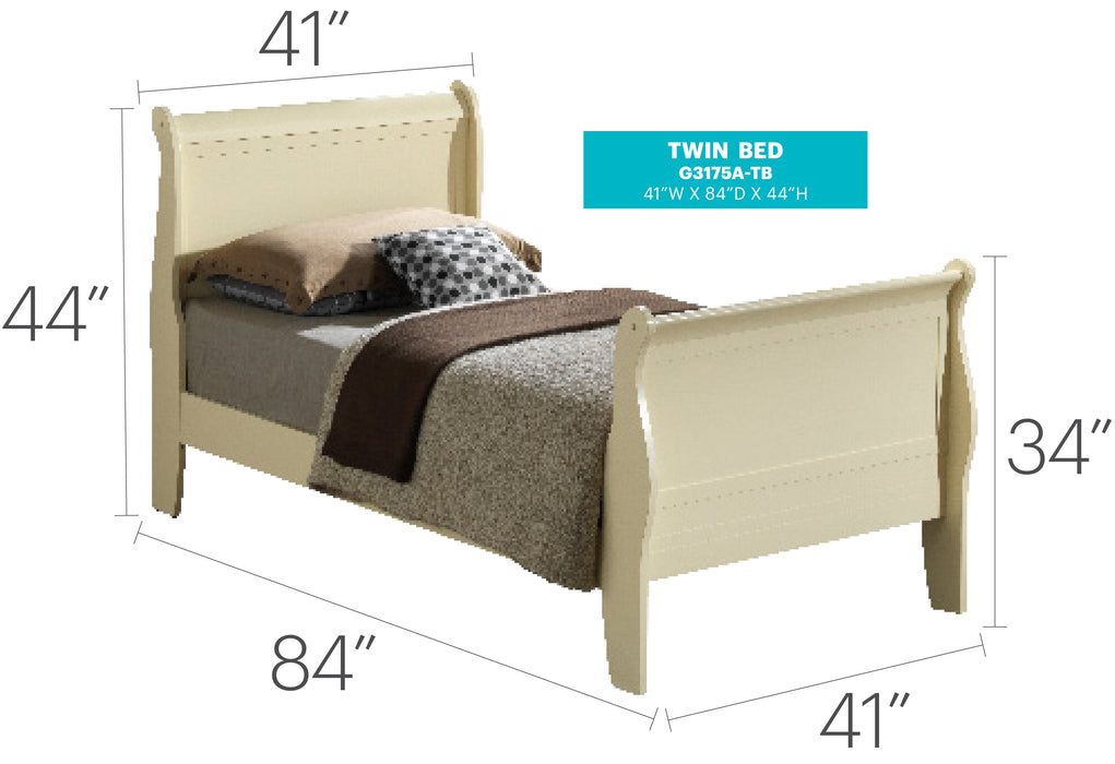 Glory Furniture Louis Phillipe G3175A-B Bed Beige 