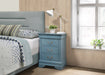 Glory Furniture Louis Phillipe G3180-3N 3 Drawer Nightstand , Teal G3180-3N