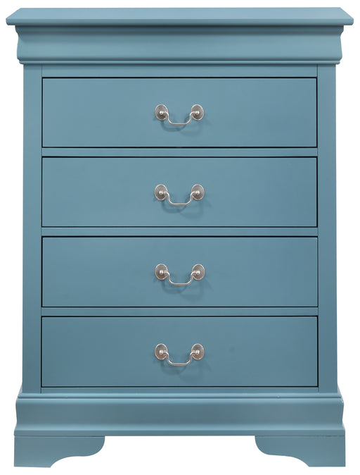 Glory Furniture Louis Phillipe G3180-BC 4 Drawer Chest , Teal G3180-BC