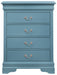 Glory Furniture Louis Phillipe G3180-BC 4 Drawer Chest , Teal G3180-BC