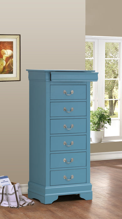 Glory Furniture Louis Phillipe G3180-LC Lingerie Chest , Teal G3180-LC