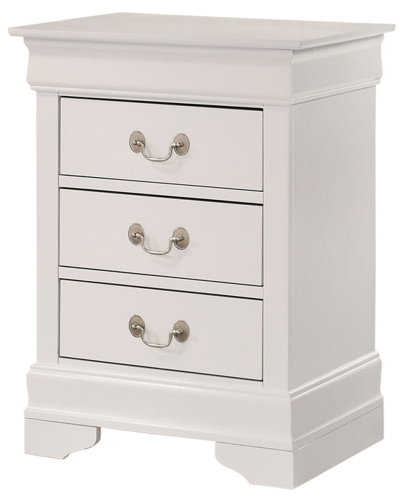 Glory Furniture Louis Phillipe G3190-3N 3 Drawer Nightstand , White G3190-3N