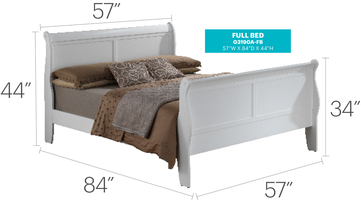 Louis Phillipe Bed White By Glory Furniture