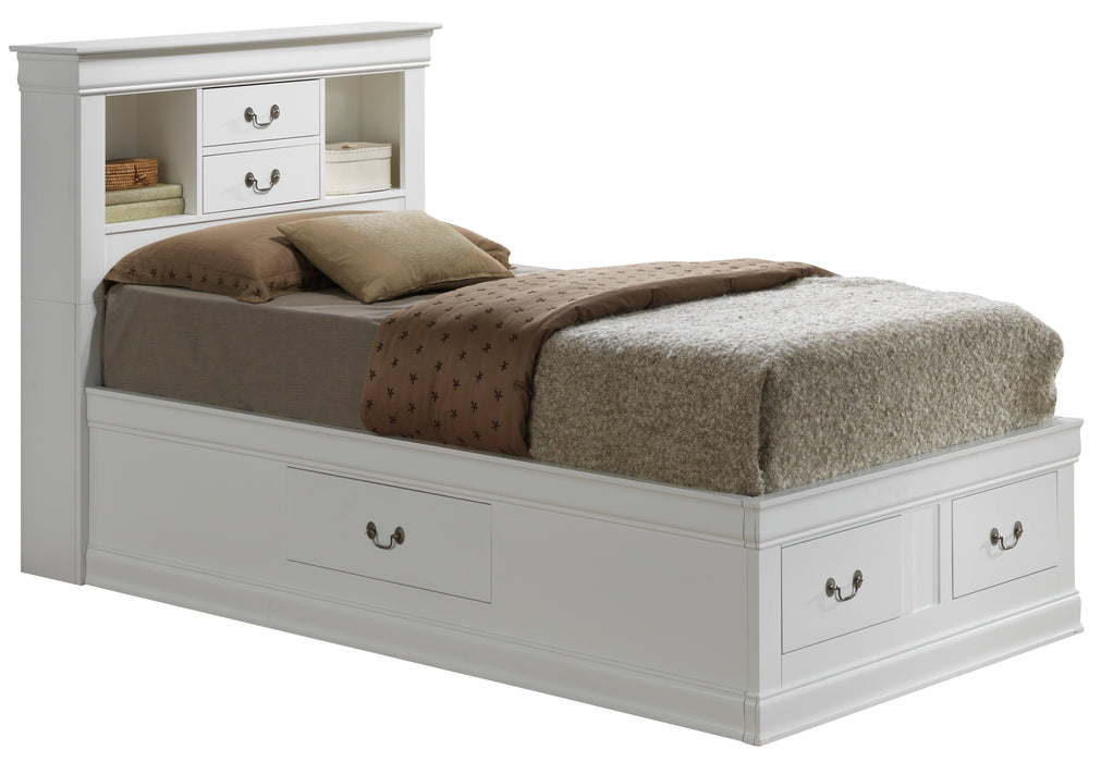 Louis Phillipe Storage bed White By Glory Furniture 