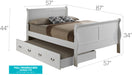Louis Phillipe Trundle Bed White By Glory Furniture 