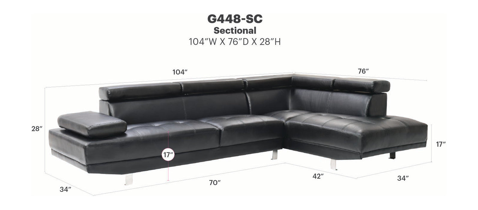 Seccional Glory Furniture Riveredge