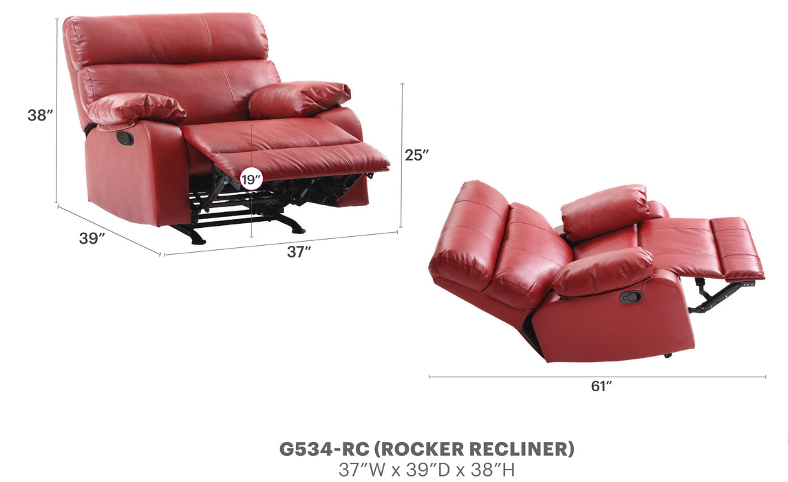 Glory Furniture Manny G531-6 RC Rocker Recliner