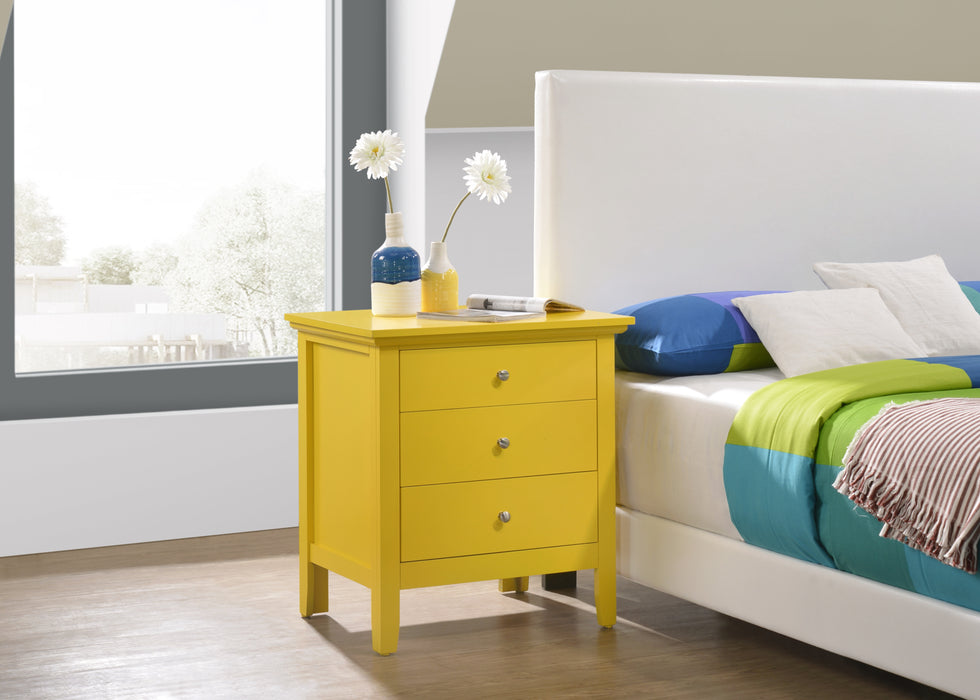 Glory Furniture Hammond G5402-N 3 Drawer Nightstand , Yellow G5402-N