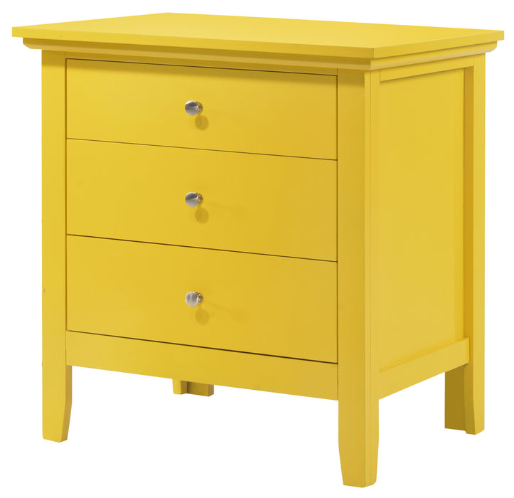 Glory Furniture Hammond G5402-N 3 Drawer Nightstand , Yellow G5402-N