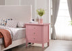 Glory Furniture Hammond G5404-N 3 Drawer Nightstand , Pink G5404-N