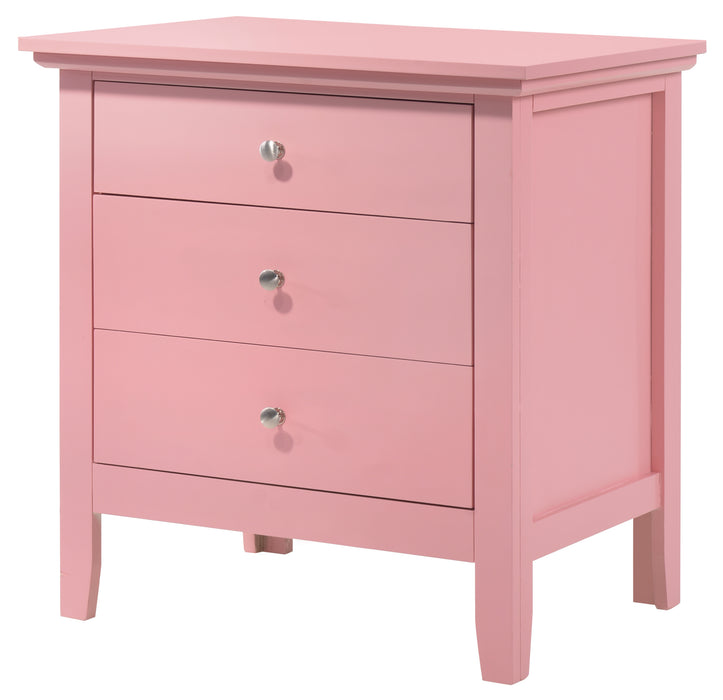 Glory Furniture Hammond G5404-N 3 Drawer Nightstand , Pink G5404-N