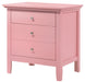 Glory Furniture Hammond G5404-N 3 Drawer Nightstand , Pink G5404-N