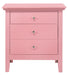 Glory Furniture Hammond G5404-N 3 Drawer Nightstand , Pink G5404-N