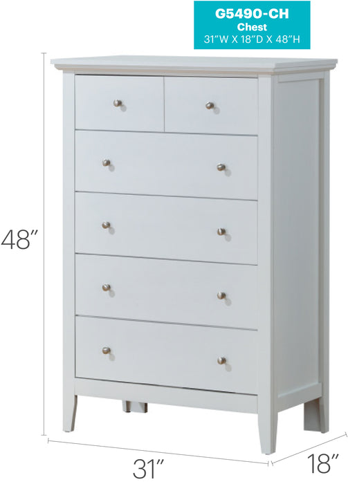 Glory Furniture Hammond G5490-CH Chest , White G5490-CH