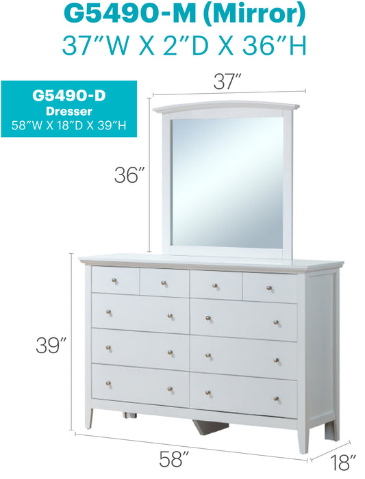 Glory Furniture Hammond G5490-D Dresser , White G5490-D