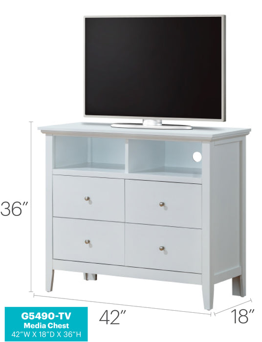 Glory Furniture Hammond G5490-TV Media Chest , White G5490-TV
