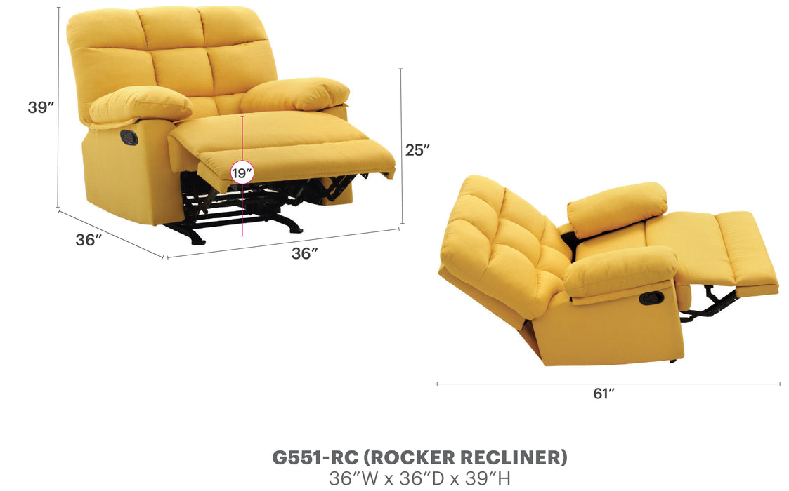 Glory Furniture Cindy G551-556RC Rocker Recliner 