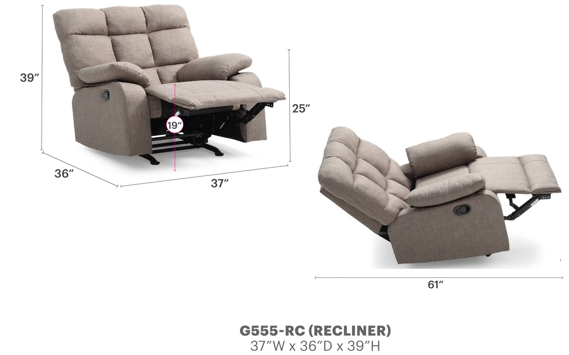Glory Furniture Cindy G551-556RC Rocker Recliner 