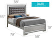 Glory Furniture Kat G5600A-Bed Silver Champagne