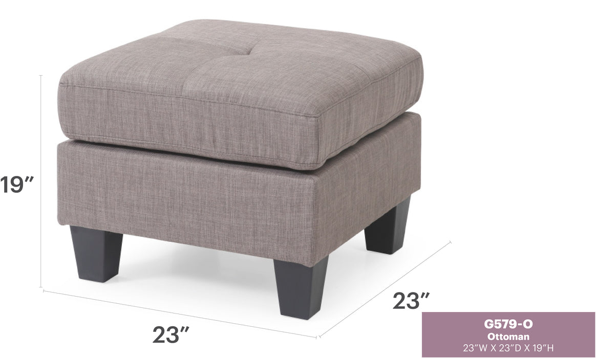 Glory Furniture Newbury G579-O Ottoman , GrayG579-O